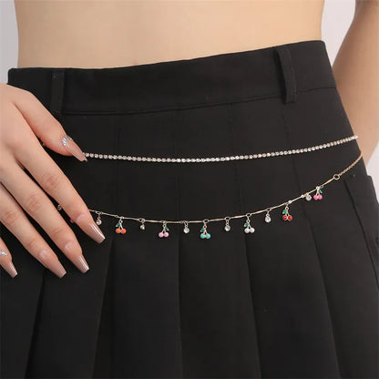 Wholesale Jewelry Elegant Simple Style Solid Color Alloy Layered Waist Chain