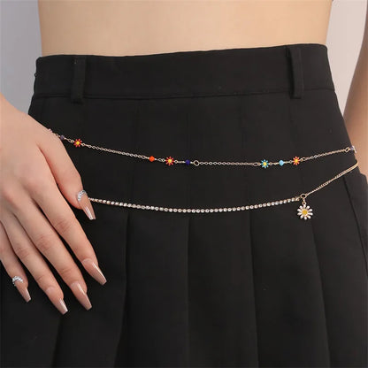 Wholesale Jewelry Elegant Simple Style Solid Color Alloy Layered Waist Chain