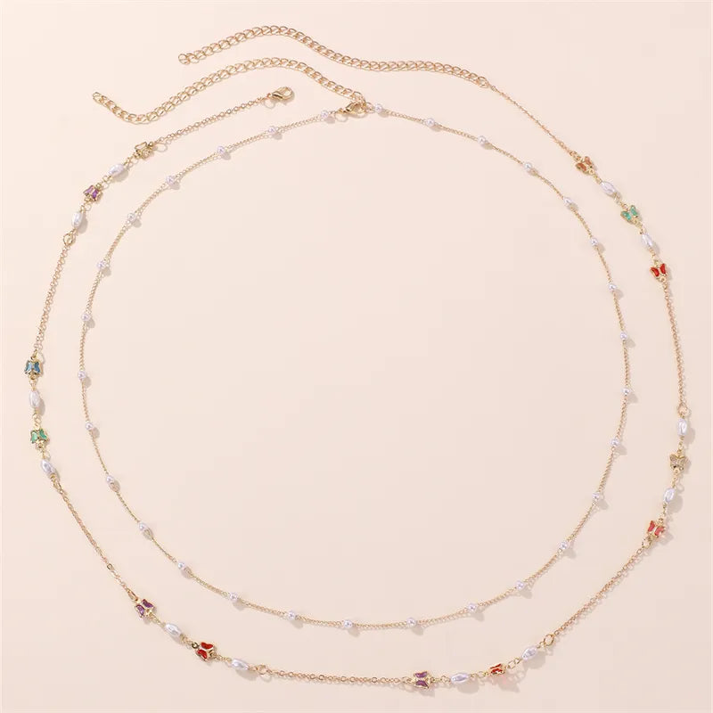 Wholesale Jewelry Elegant Simple Style Solid Color Alloy Layered Waist Chain