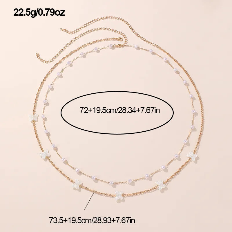 Wholesale Jewelry Elegant Simple Style Solid Color Alloy Layered Waist Chain