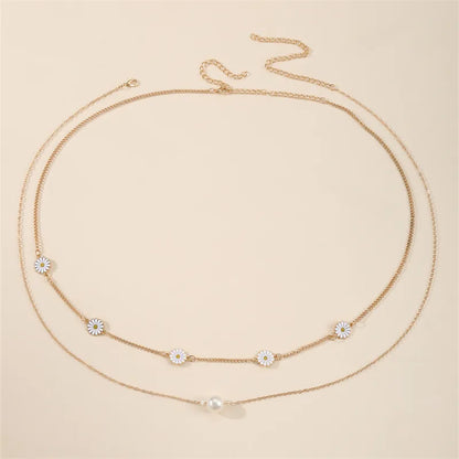 Wholesale Jewelry Elegant Simple Style Solid Color Alloy Layered Waist Chain