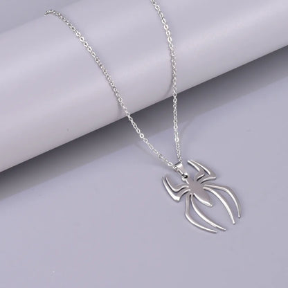 Wholesale Jewelry Elegant Simple Style Solid Color Spider 304 Stainless Steel Titanium Steel Pendant Necklace