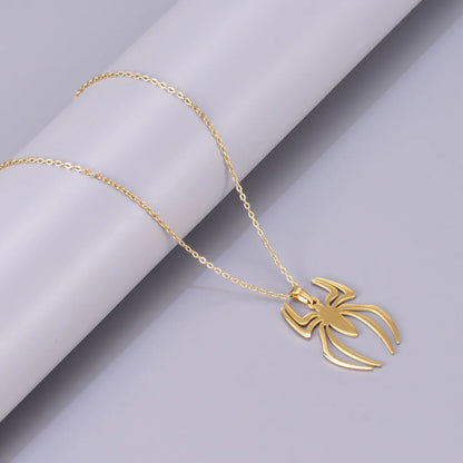 Wholesale Jewelry Elegant Simple Style Solid Color Spider 304 Stainless Steel Titanium Steel Pendant Necklace