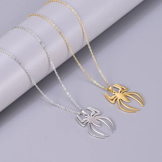 Wholesale Jewelry Elegant Simple Style Solid Color Spider 304 Stainless Steel Titanium Steel Pendant Necklace