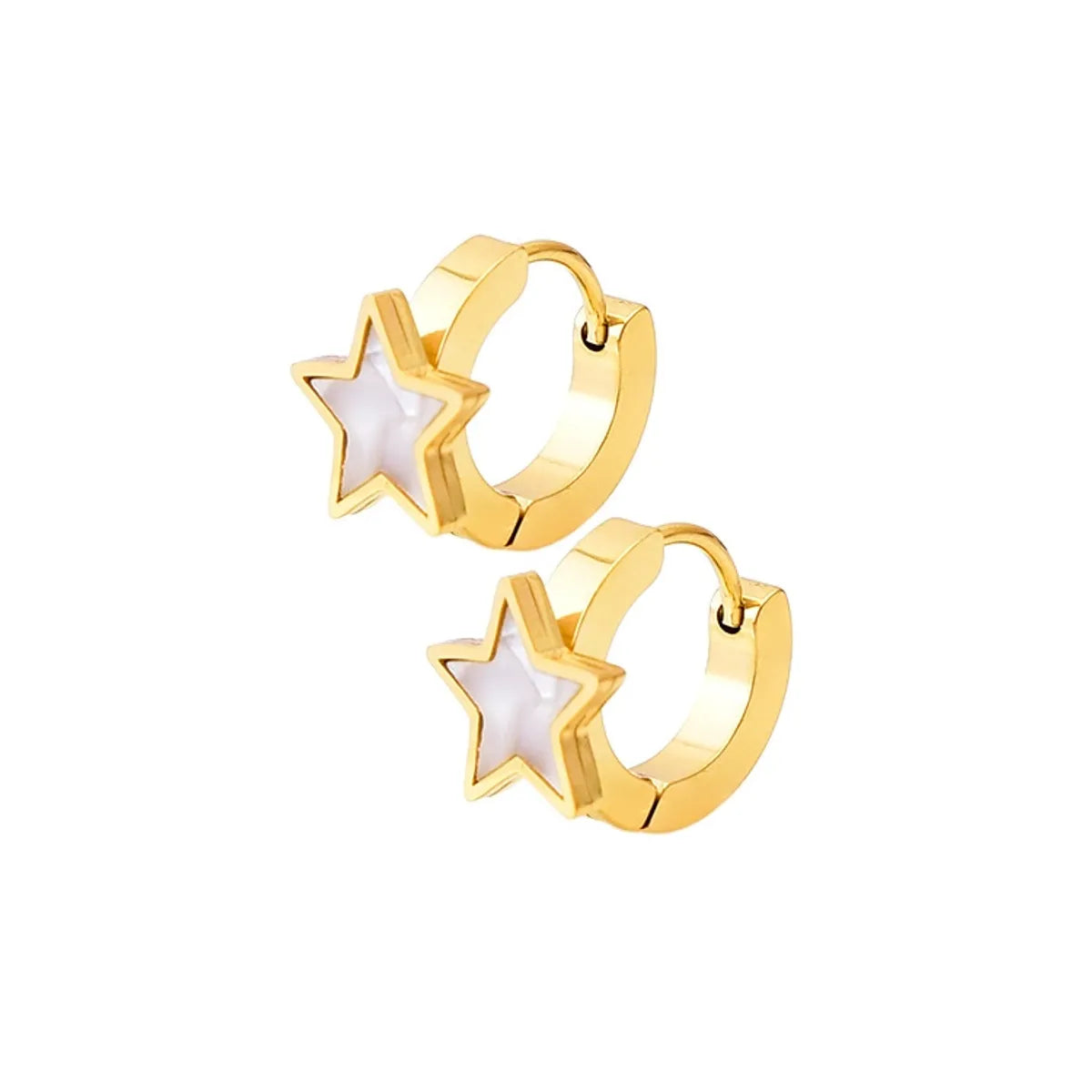 Wholesale Jewelry Elegant Simple Style Star Titanium Steel Acrylic 18K Gold Plated Inlay Earrings Anklet Necklace