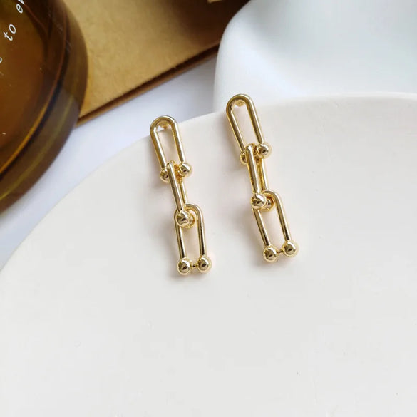 1 Piece Elegant Streetwear Geometric Alloy Drop Earrings
