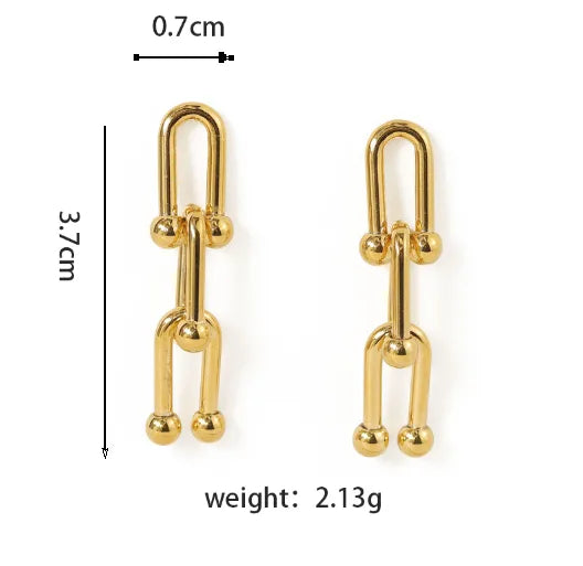 1 Piece Elegant Streetwear Geometric Alloy Drop Earrings