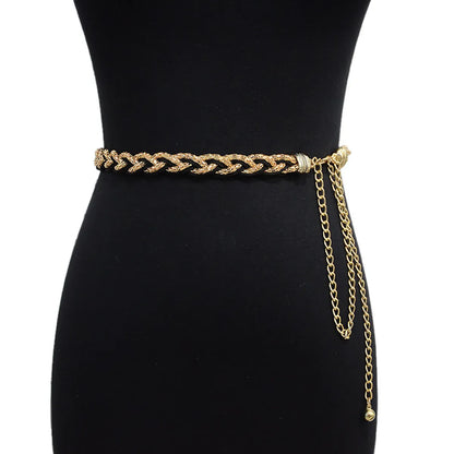 Wholesale Jewelry Elegant Streetwear Geometric Alloy Suede Waist Chain