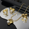 Wholesale Jewelry Elegant Streetwear Heart Shape Titanium Steel Imitation Pearl Plating Inlay Rings Earrings Necklace