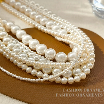 Wholesale Jewelry Elegant Streetwear Round Imitation Pearl Necklace