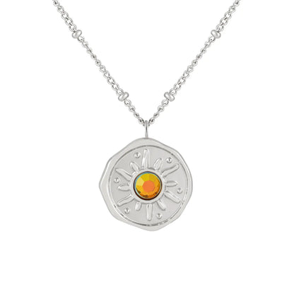 Wholesale Jewelry Elegant Sun Titanium Steel Pendant Necklace