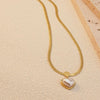 Wholesale Jewelry Elegant Sweet Simple Style Heart Shape 304 Stainless Steel 18K Gold Plated Plating Earrings Necklace