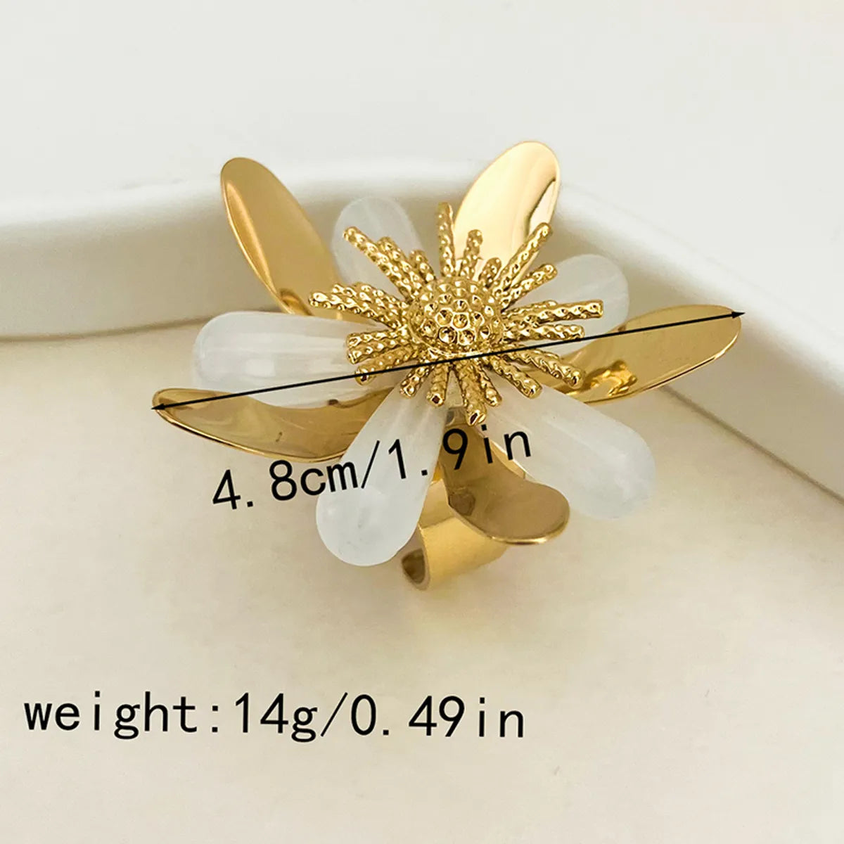 Wholesale Jewelry Elegant Sweet Streetwear Flower 304 Stainless Steel 14K Gold Plated Plating Rings Earrings