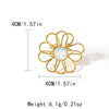 Wholesale Jewelry Elegant Sweet Streetwear Flower 304 Stainless Steel Artificial Gemstones 14K Gold Plated Plating Hollow Out Inlay Open Rings