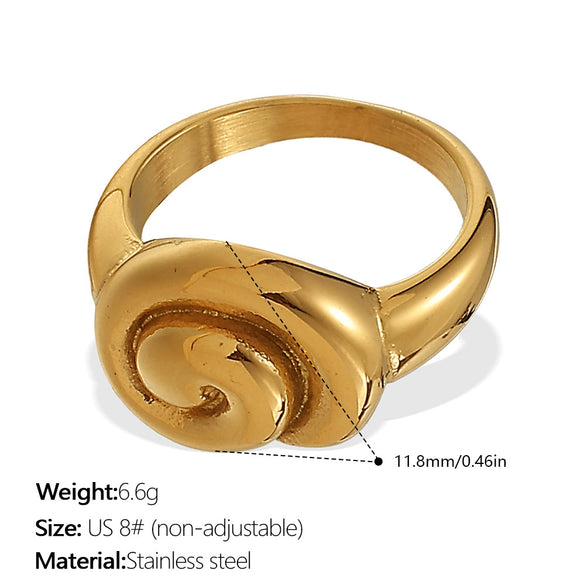 Wholesale Jewelry Elegant 316L Stainless Steel Geometric Rotating Ring Electroplated Fashion Jewelry For Women