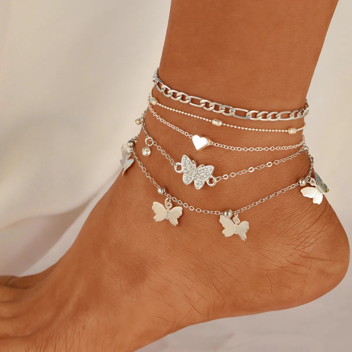 Wholesale Jewelry Elegant Tropical Classic Style Butterfly Alloy Anklet