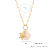 Wholesale Jewelry Elegant Vacation Starfish Dolphin Shell 304 Stainless Steel Shell 18K Gold Plated Pendant Necklace