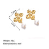 Wholesale Jewelry Elegant Vintage Style Classic Style Flower 304 Stainless Steel Plastic 18K Gold Plated Polishing Plating Earrings Necklace