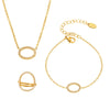 Wholesale Jewelry Elegant Zircon 316L Stainless Steel Ring Bracelet Necklace Electroplated