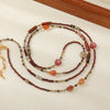 Wholesale Jewelry Elephant Pendant Clavicle Chain Titanium Steel Czech Beads Red Agate Natural Stone Handmade For Women
