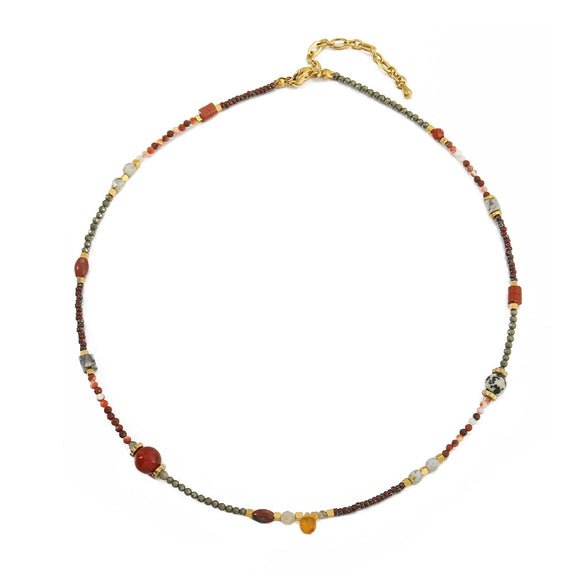 Wholesale Jewelry Elephant Pendant Clavicle Chain Titanium Steel Czech Beads Red Agate Natural Stone Handmade For Women
