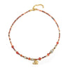 Wholesale Jewelry Elephant Pendant Clavicle Chain Titanium Steel Czech Beads Red Agate Natural Stone Handmade For Women