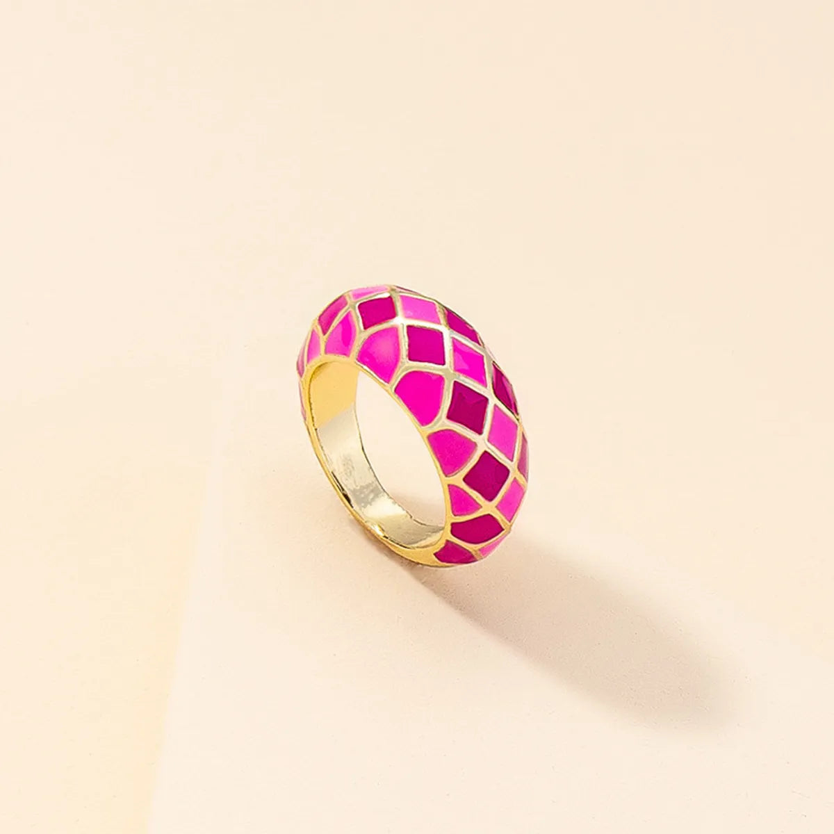 Wholesale Jewelry Enamel Glaze Plaid Ring Gooddiy