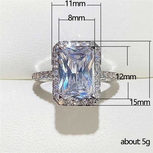 Wholesale Jewelry Engagement Ring Copper Geometric Style With Simulated Diamond Zircon For Bridal Accessories