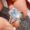 Wholesale Jewelry Engagement Ring Copper Geometric Style With Simulated Diamond Zircon For Bridal Accessories