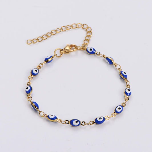 Ethnic Style Eye Titanium Steel Stoving Varnish No Inlaid Bracelets