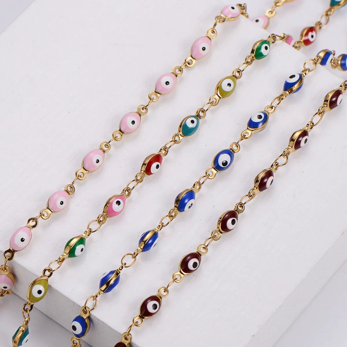 Ethnic Style Eye Titanium Steel Stoving Varnish No Inlaid Bracelets