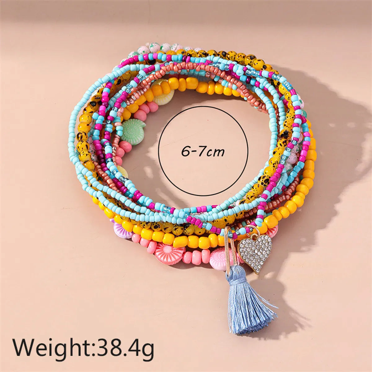 Wholesale Jewelry Ethnic Style Commute Heart Shape Seed Bead Anklet