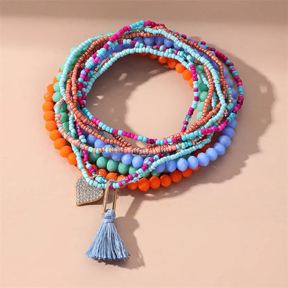 Wholesale Jewelry Ethnic Style Commute Heart Shape Seed Bead Anklet