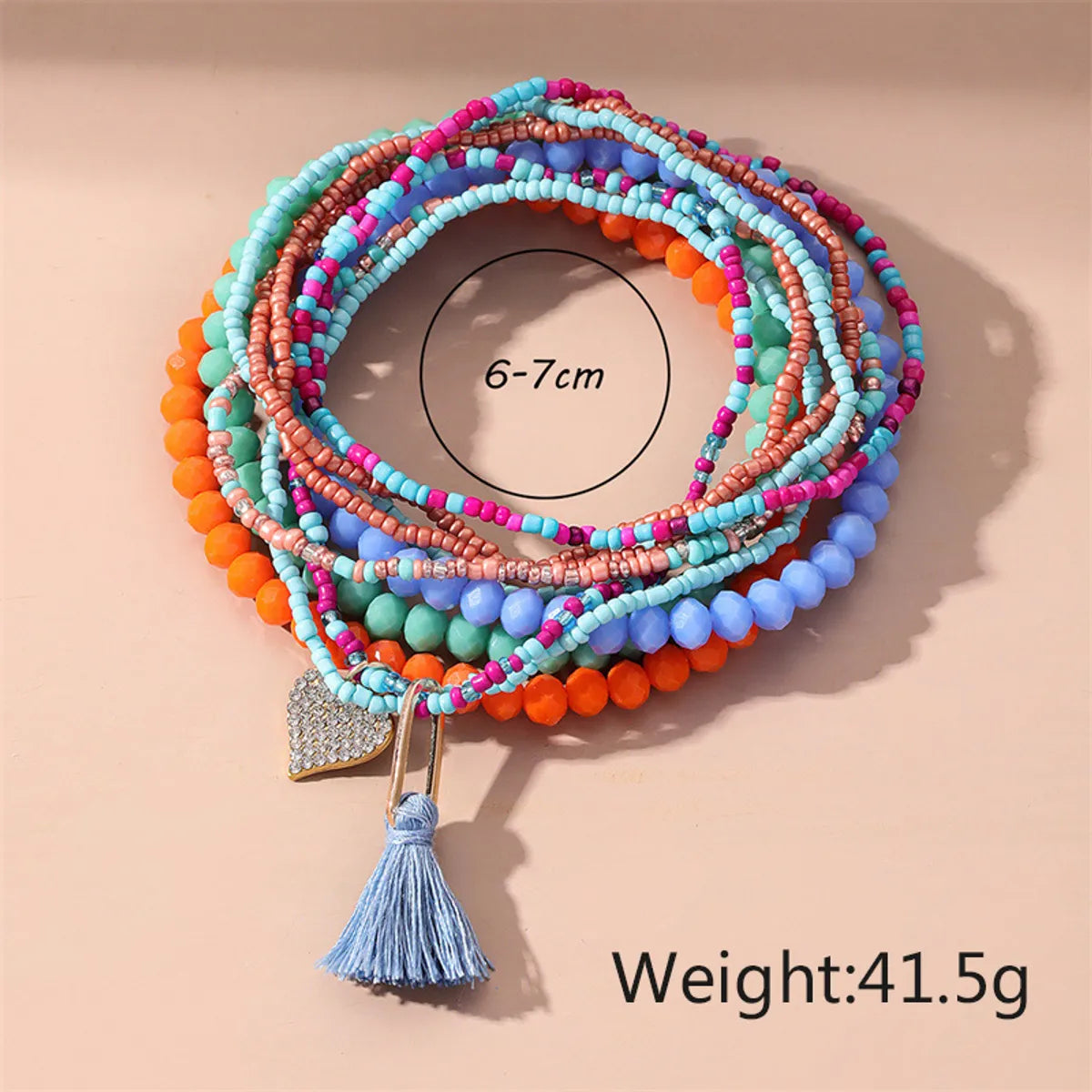 Wholesale Jewelry Ethnic Style Commute Heart Shape Seed Bead Anklet