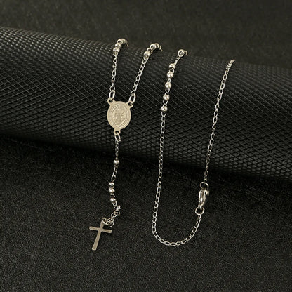 Wholesale Jewelry Ethnic Style Cross Titanium Steel Plating Necklace