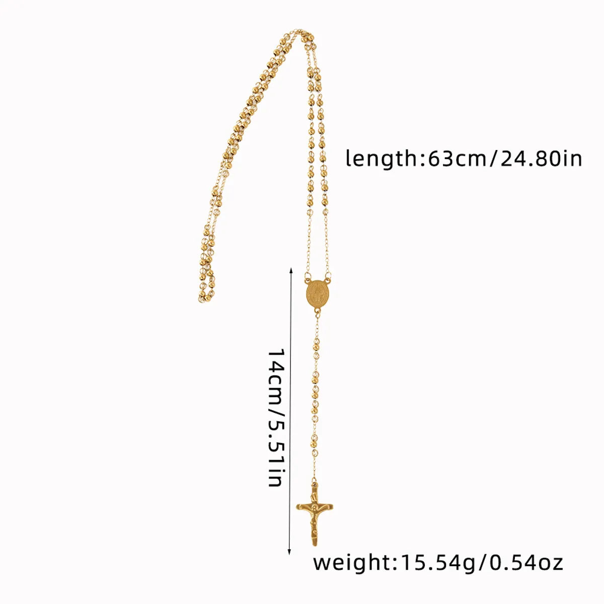 Wholesale Jewelry Ethnic Style Cross Titanium Steel Plating Necklace