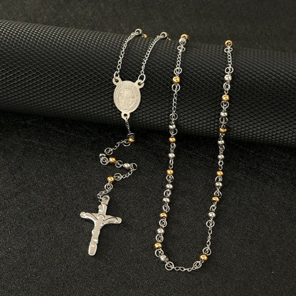 Wholesale Jewelry Ethnic Style Cross Titanium Steel Plating Necklace