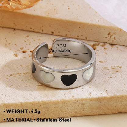 Wholesale Jewelry Ethnic Style Geometric Star Heart Shape Stainless Steel Plating Open Rings