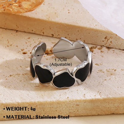 Wholesale Jewelry Ethnic Style Geometric Star Heart Shape Stainless Steel Plating Open Rings