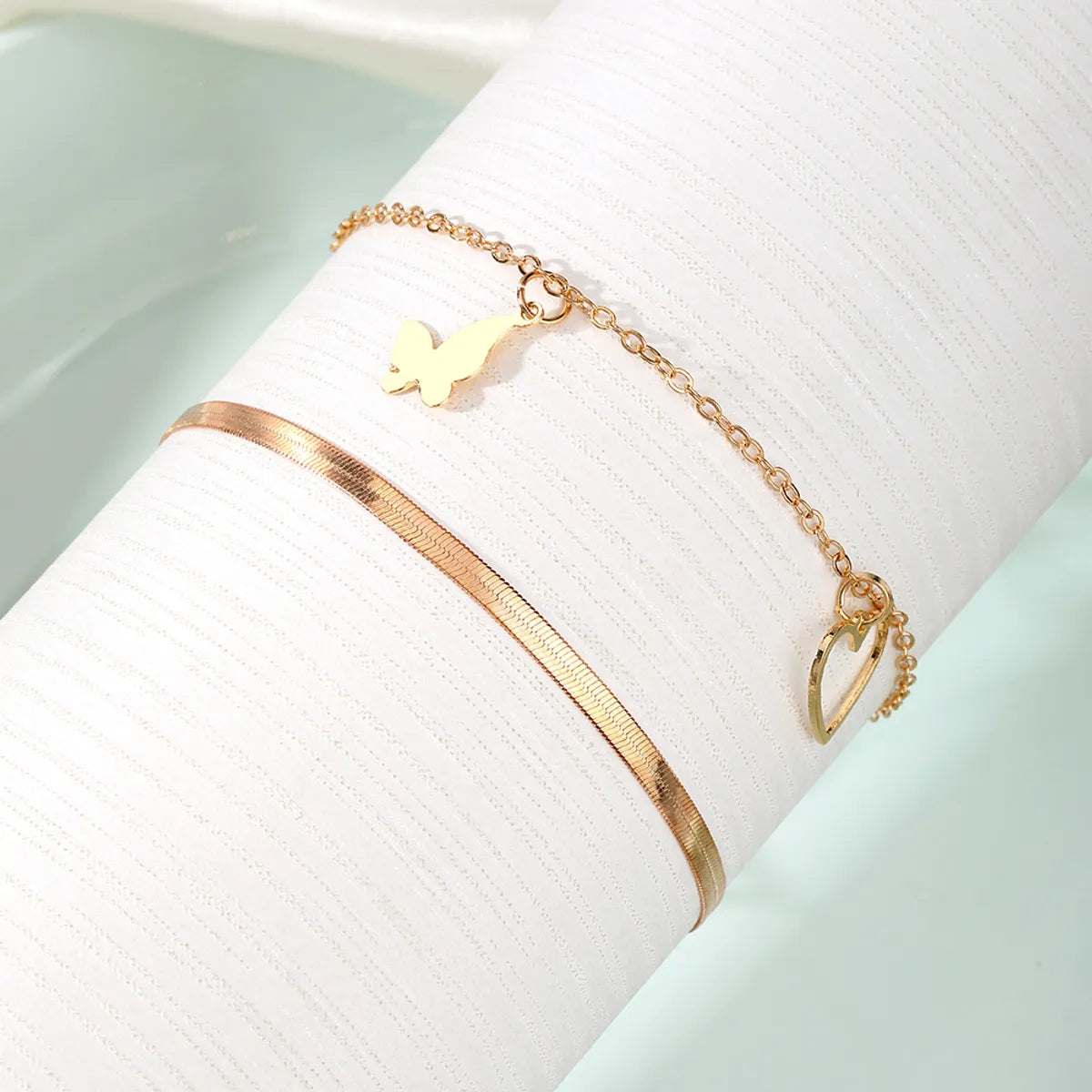 Wholesale Jewelry Ethnic Style Heart Shape Butterfly Alloy Anklet