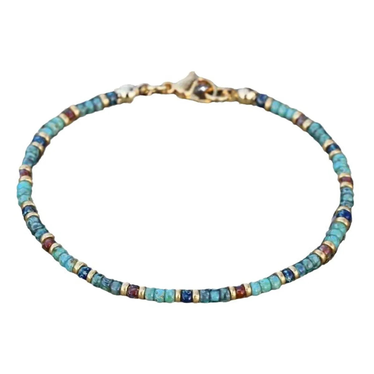 Wholesale Jewelry Ethnic Style Round Natural Stone Seed Bead Anklet