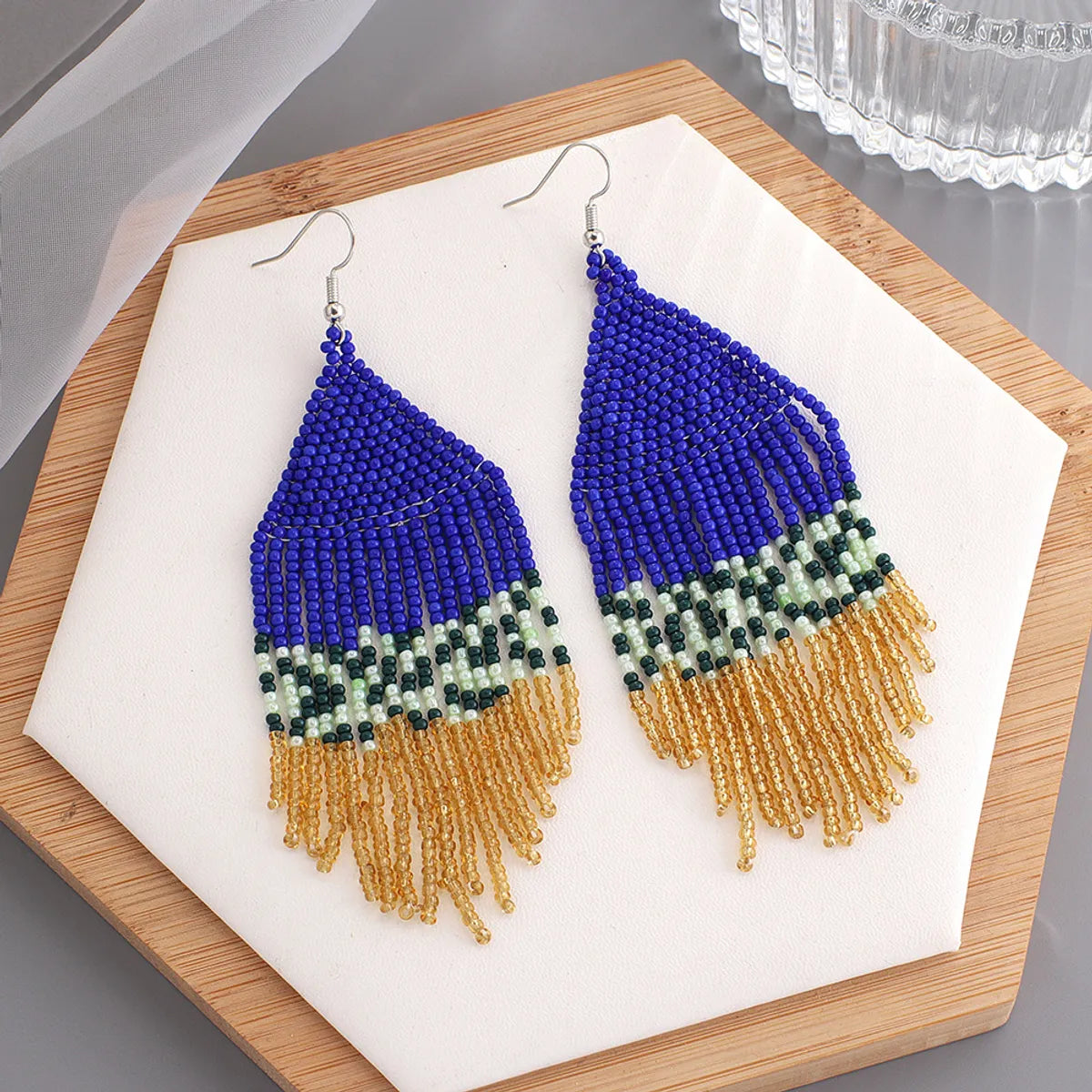 Wholesale Jewelry Ethnic Style Tassel Seed Bead Tassel Drop Earrings