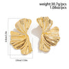 Wholesale Jewelry Exaggerated Alloy Ginkgo Leaf And Flower Pattern Earrings For Women Electroplated