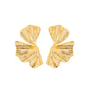 Wholesale Jewelry Exaggerated Alloy Ginkgo Leaf And Flower Pattern Earrings For Women Electroplated