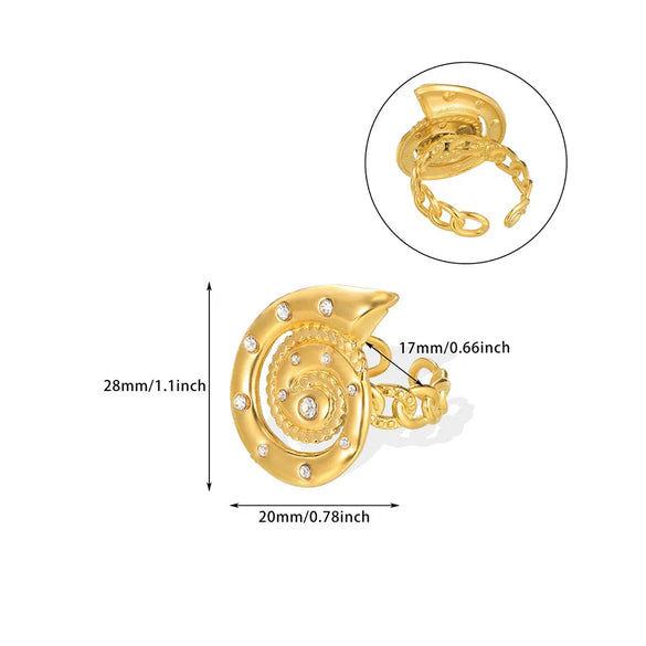 Wholesale Jewelry Exaggerated Beach Geometric 304 Stainless Steel Artificial Pearls Asymmetrical Plating Open Rings