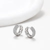 Wholesale Jewelry Exaggerated Double Row Shiny Zircon Inlaid Geometric Earrings Electroplated For Women