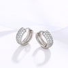 Wholesale Jewelry Exaggerated Double Row Shiny Zircon Inlaid Geometric Earrings Electroplated For Women