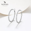 Wholesale Jewelry Exaggerated Double Row Shiny Zircon Inlaid Geometric Earrings Electroplated For Women