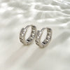 Wholesale Jewelry Exaggerated Double Row Shiny Zircon Inlaid Geometric Earrings Electroplated For Women