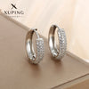 Wholesale Jewelry Exaggerated Double Row Shiny Zircon Inlaid Geometric Earrings Electroplated For Women